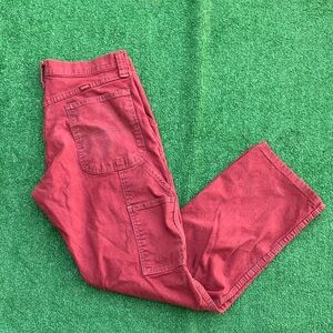 Men's Red Utility Pants - Classic Cargo Style